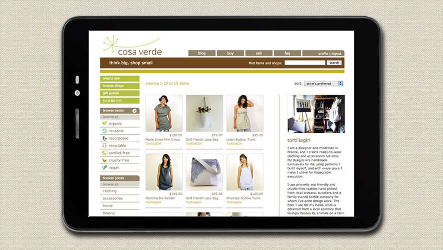 cosa verde brand and web design