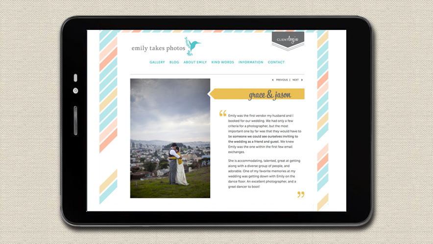 Emily Takes Photos Website Design