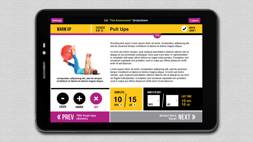 Mark Fisher Fitness App Design